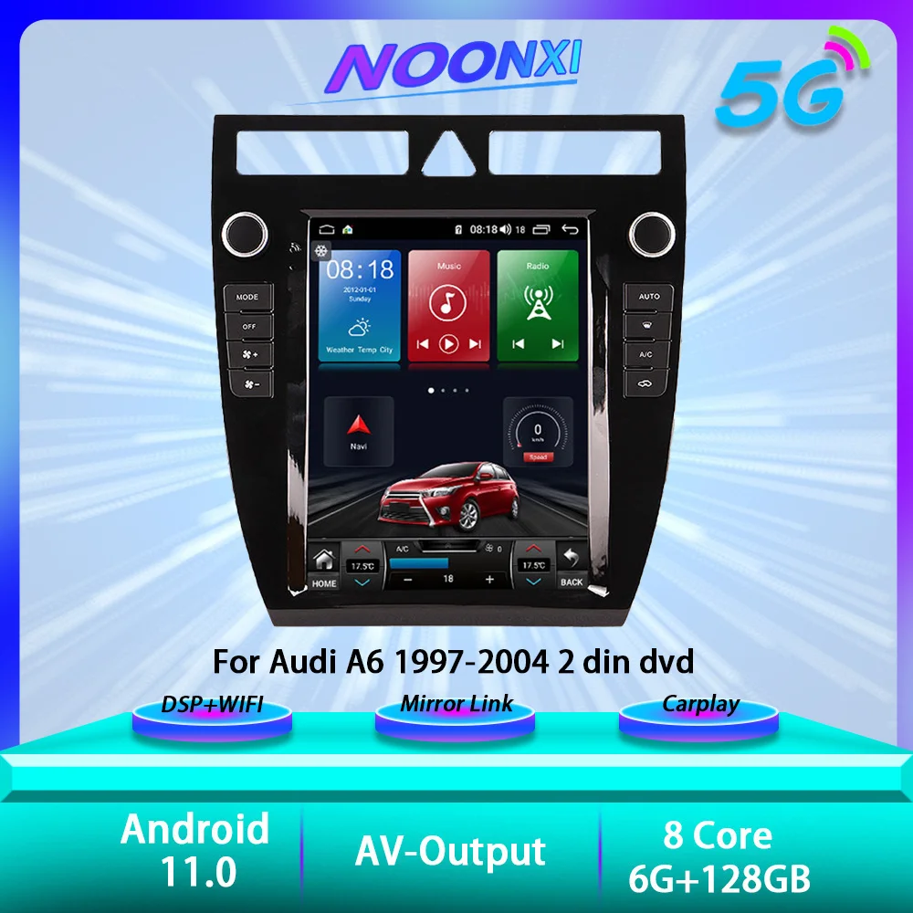 128G For Audi A6 1997-2004 Android 11 Tesla Style Vertical Screen Car Radio Audio System Carplay GPS Navigation 2Din Head Unit 128G For Audi A6 1997-2004 Android 11 Tesla Style Vertical Screen Car Radio Audio System Carplay GPS Navigation 2Din Head Unit