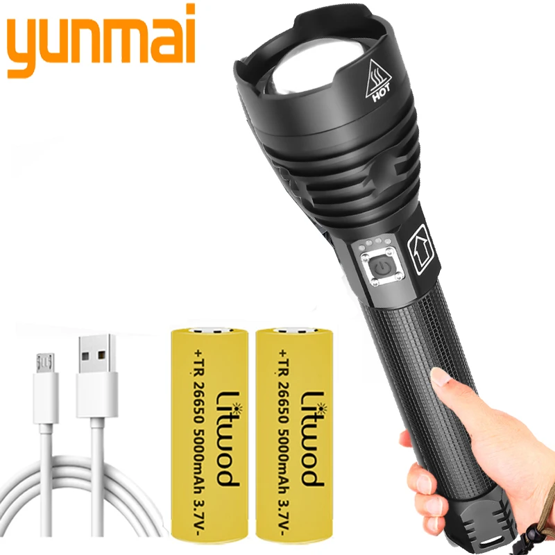 

Мощный светодиодный фонарик XHP90.2 с зарядкой от Usb, масштабируемый алюминиевый водонепроницаемый светильник онарь с аккумулятором 18650 26650