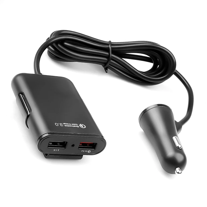 Автомобильное зарядное устройство QC3.0 один для четырех многофункциональные