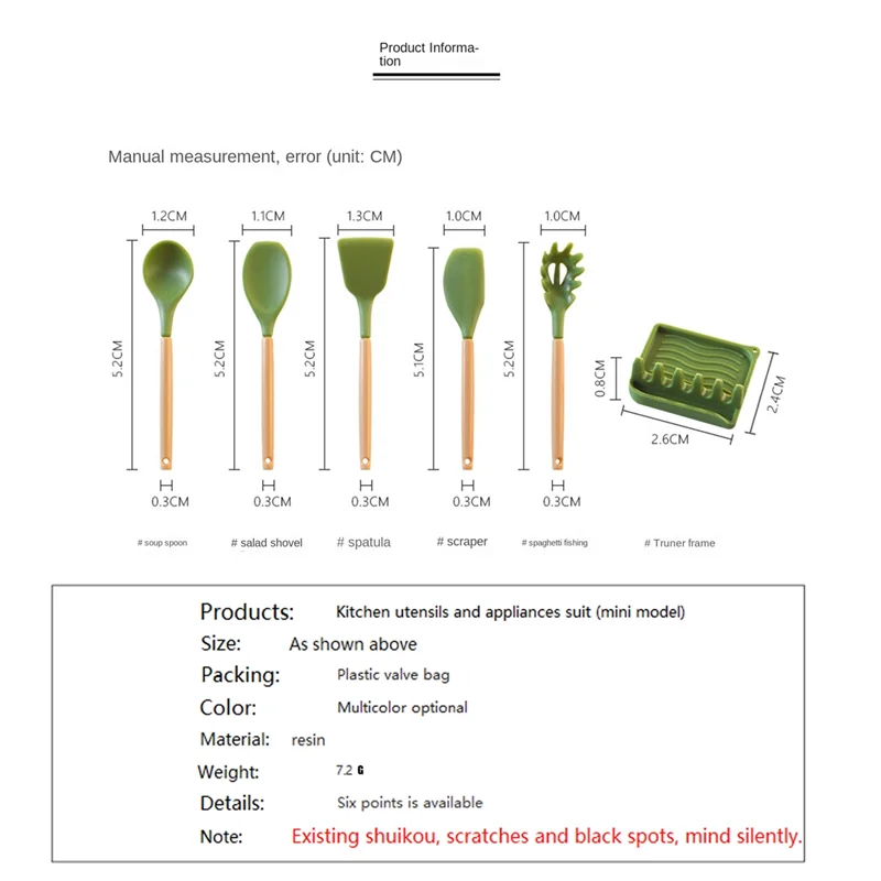 

1/6 Scale Miniature Spatula Mini Kitchen Ware Doll Accessories Toy Accessories,7