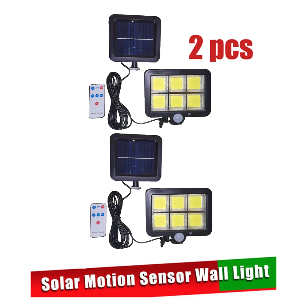 

120/100 led Solar Light PIR Motion Sensor Ip65 Waterproof Outdoor street wall garden lamp rotable Remote Control 3 modes seperab