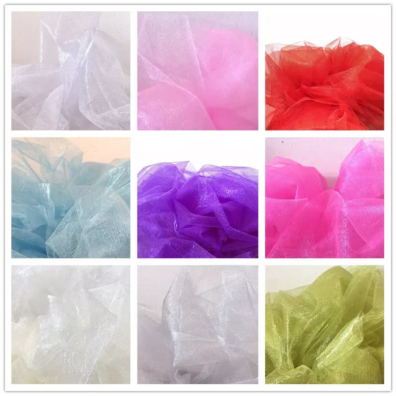 

New Crystal Yarn Tulle Roll Sheer Wedding Backdrop Decoration Organza Fabric Chair Sash Table Skirt DIY Supplies