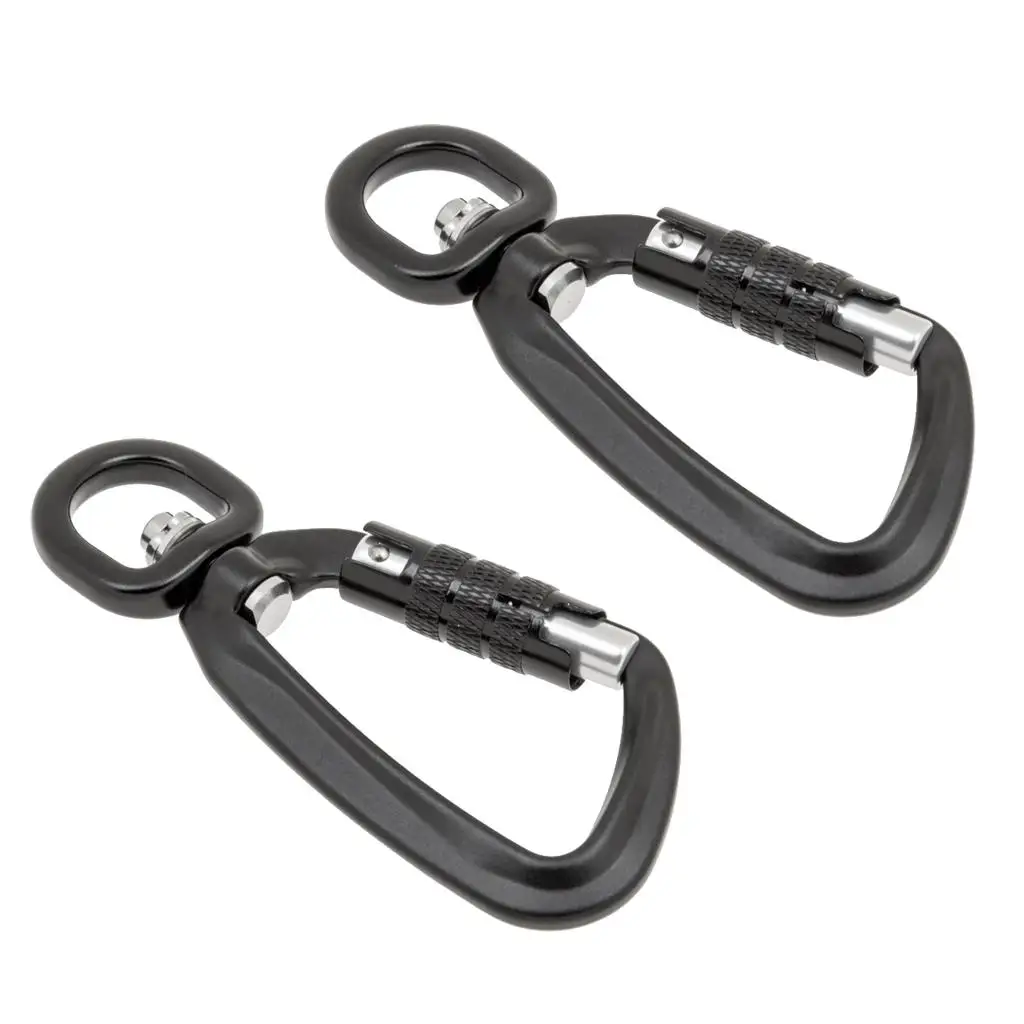 

Pack of 2, Utility Self Locking Carabiner with Rotating Ring, Screwgate