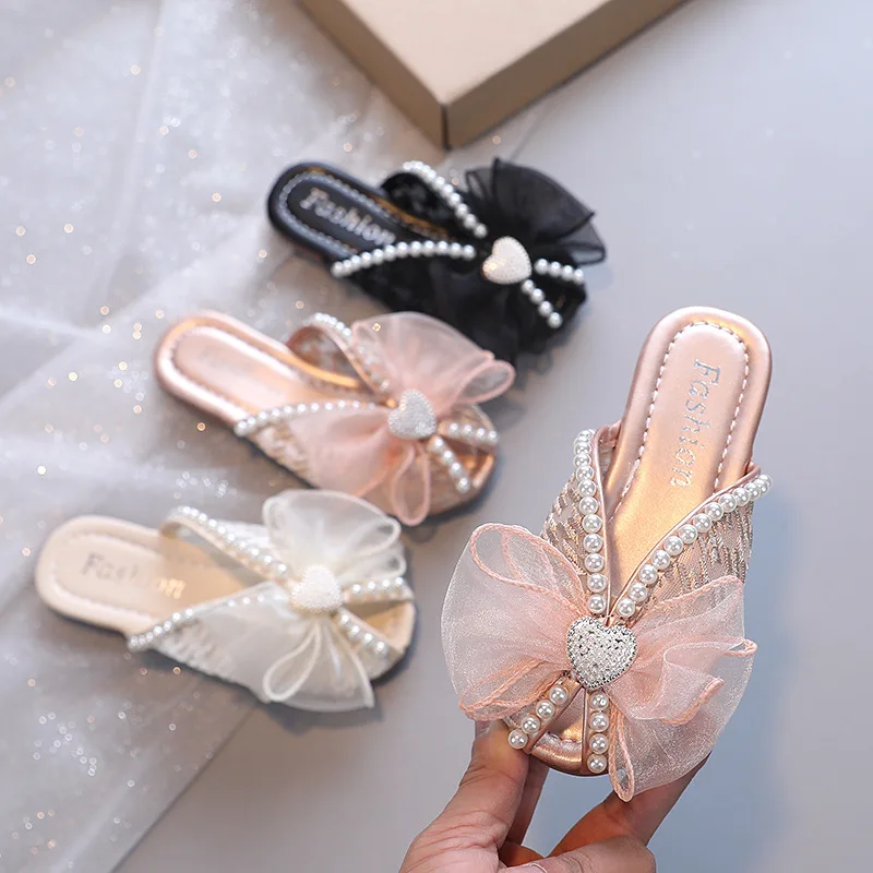 

2022 New Baby Slippers for Girls Children Summer Cute Colorful Sequins Bows 2022 New Kids Fashion Non-slip Princess Cute Sandals