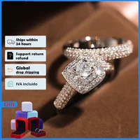 HOYON 2 Carats Diamond Style Jewelry 18K Gold color for Women and Men Bridal Set Bizuteria Wedding Anillos De with Gemstone Ring