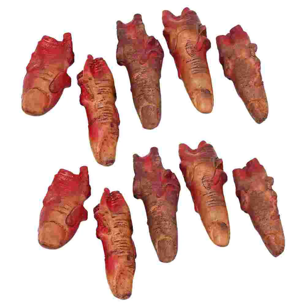 

10pcs Halloween Finger Severed Finger Halloween Supplies (Dark Red)