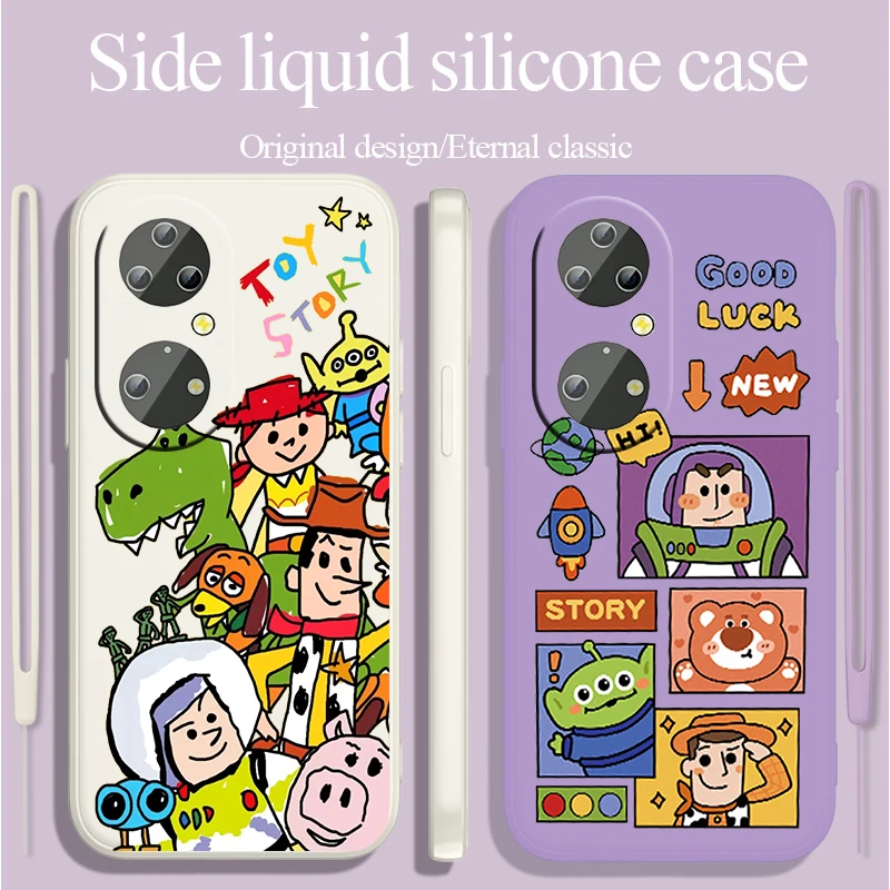 

Cartoon Toy Story Buzz Lightyear For Huawei Phone Case Y9S Y9A Y9 Y6 Nova Y70 5T 9 P50 P40 P30 P20 Pro Lite E 5G Liquid Rope