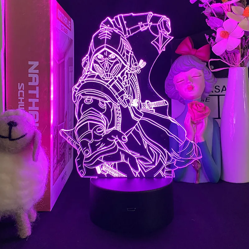 

Game Mortal kombat 3d led lamp for bedroom mange night lights anime action figure avatar room decor cute lover gift luces