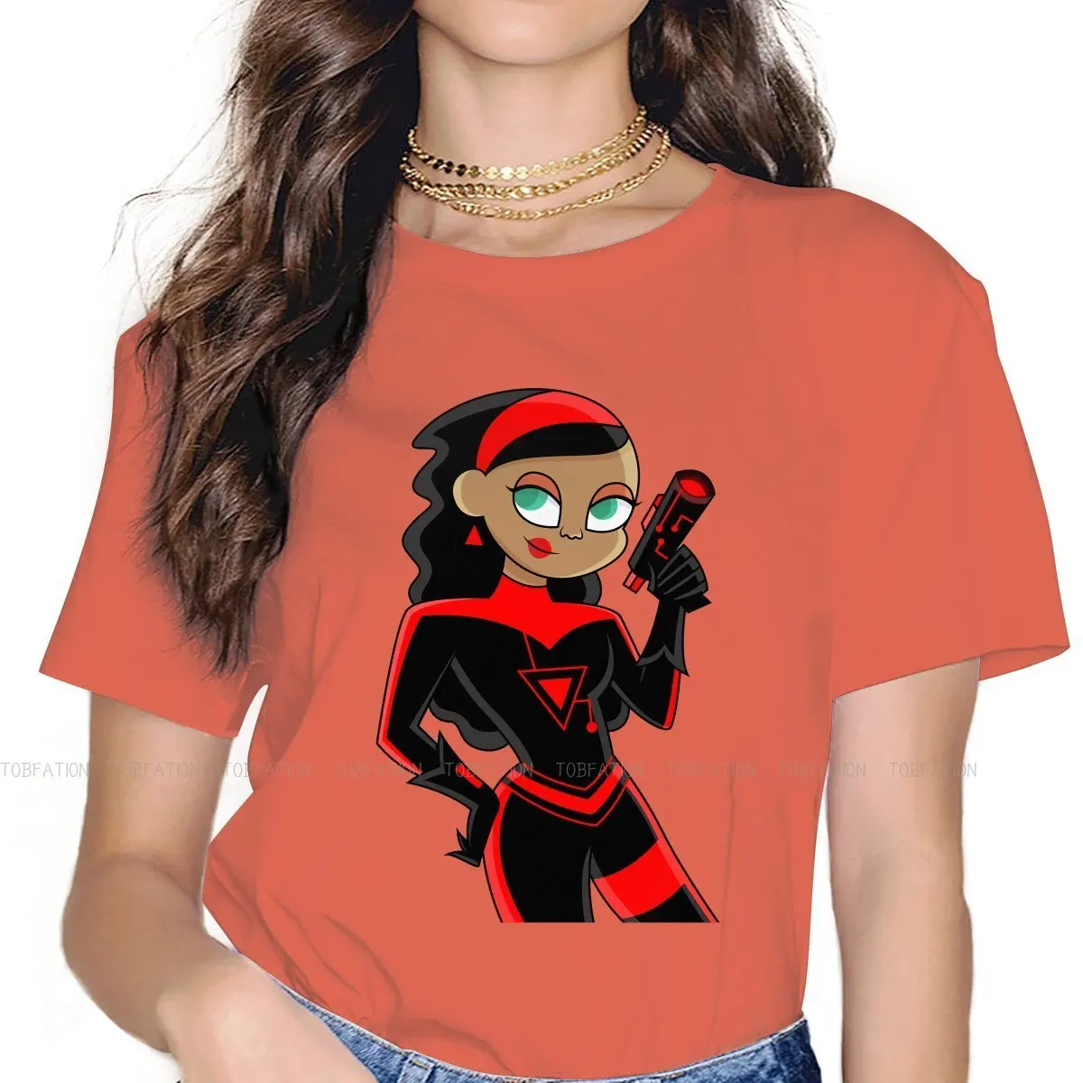 

Danny Phantom Cartoon Women T Shirt Valerie Gray Female Tops Harajuku Kawaii Tees Ladies 4XL Oversized Tshirt