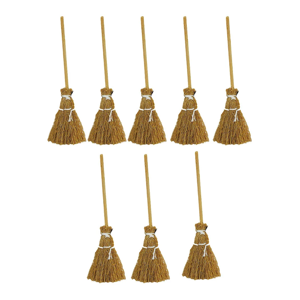 

8 Pcs Mini Toys Kids House Broom Props Accessories Playhouse Decor Hand-woven Child