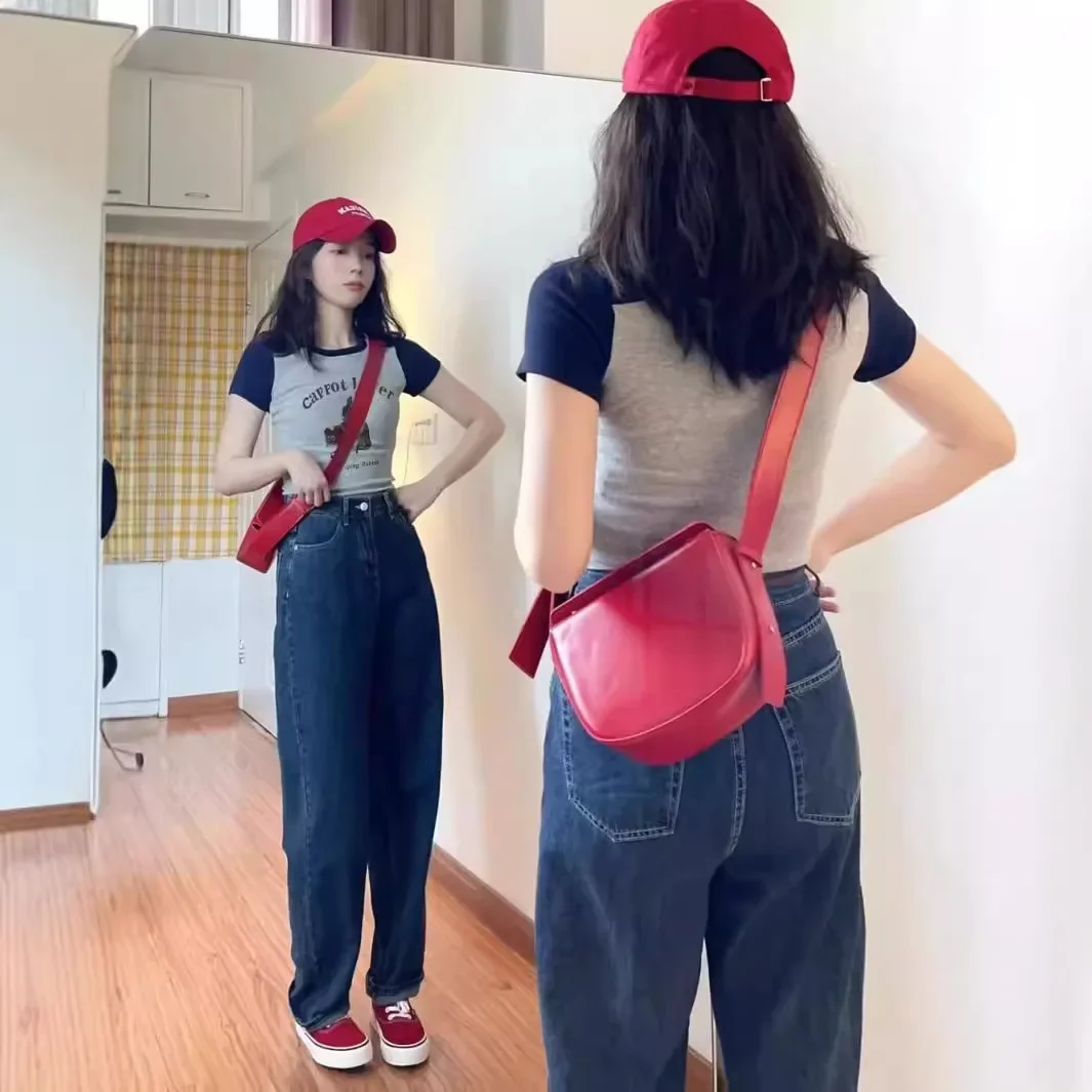 Сине-серая винтажная футболка с короткими рукавами женская утягивающая