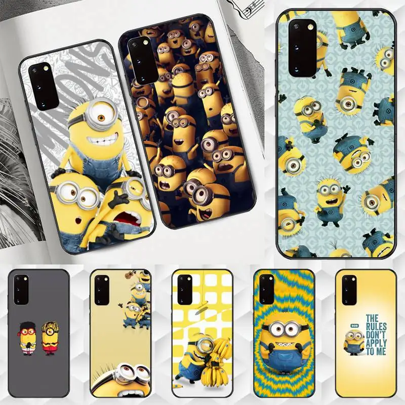 

New Cute Cartoon Miniones Yellow Phone Case TPU For Samsung S6 S7 S8 S9 S10 Plus S20 S21 S30Ultrs Fundas Cover Coque