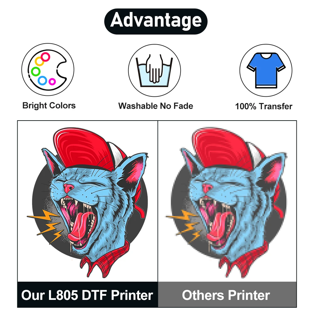 Принтер A4 DTF для Epson L805 Печатная машина футболок формата А4 переноса пленки Impresora dtf