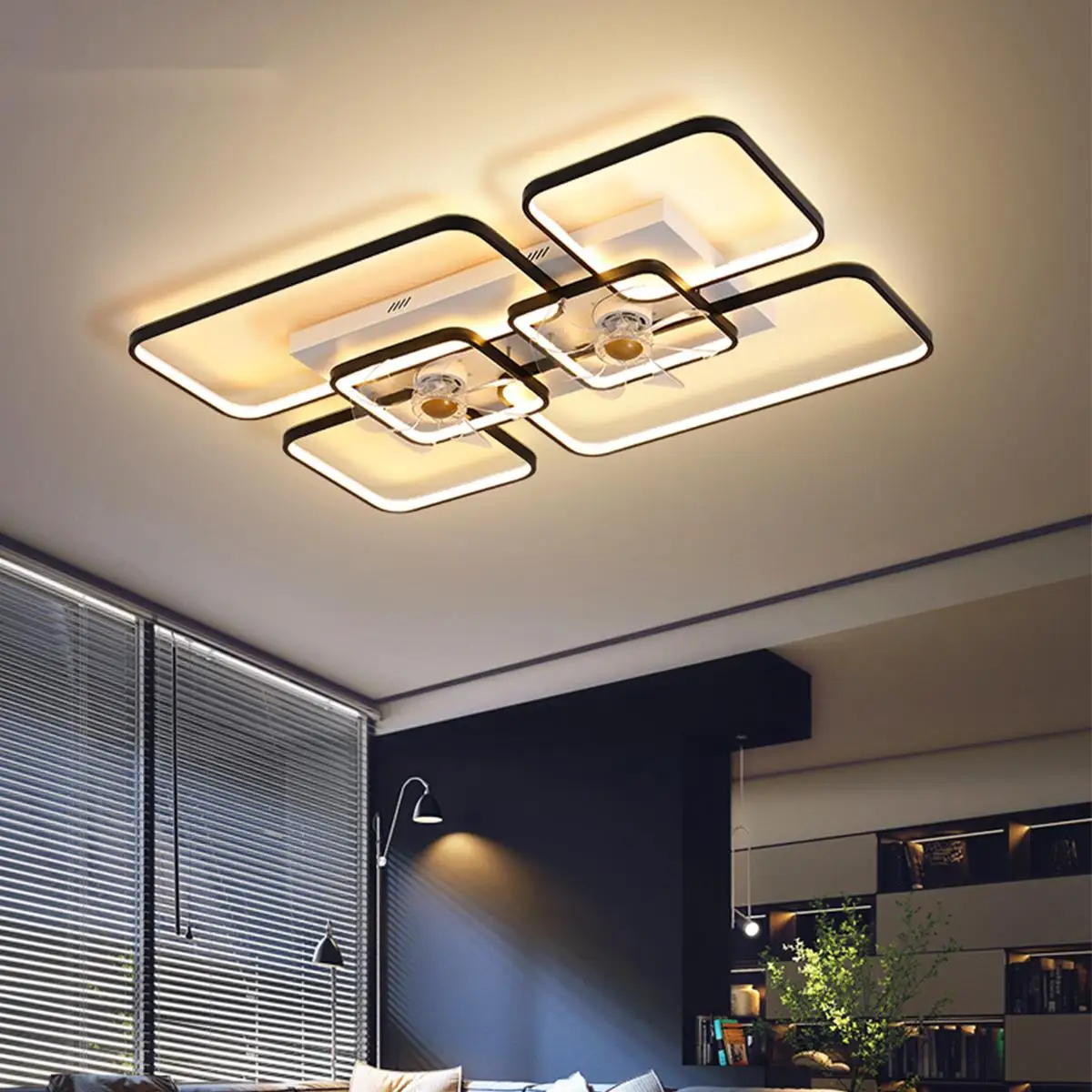 

Modern LED ceiling fan light for bedroom living room dining room kitchen Ventilador de techo con luz led y mando indoor lighting