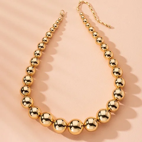 Модное позолоченное ожерелье-цепочка с бусинами для женщин панк CCB металлическое готическое ожерелье-чокер женское ювелирное изделие подарки