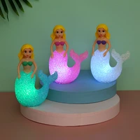 changing led night lights childrens day gifts the little mermaid princess plastic crystal lights home decor kids toys