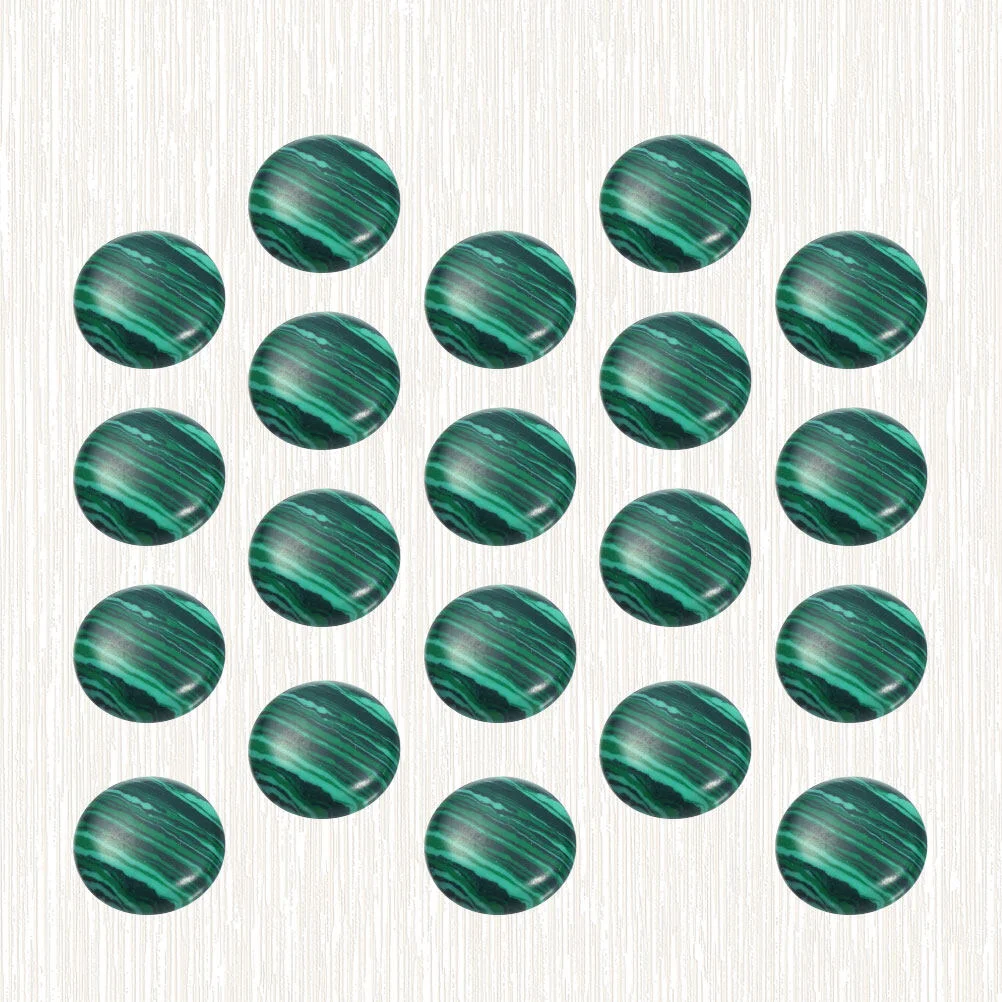 

20 Pcs Crystals Beads Supplies 4mm Malachite Cabochons Ring Jewelry Time Accessories Gemstone Glass