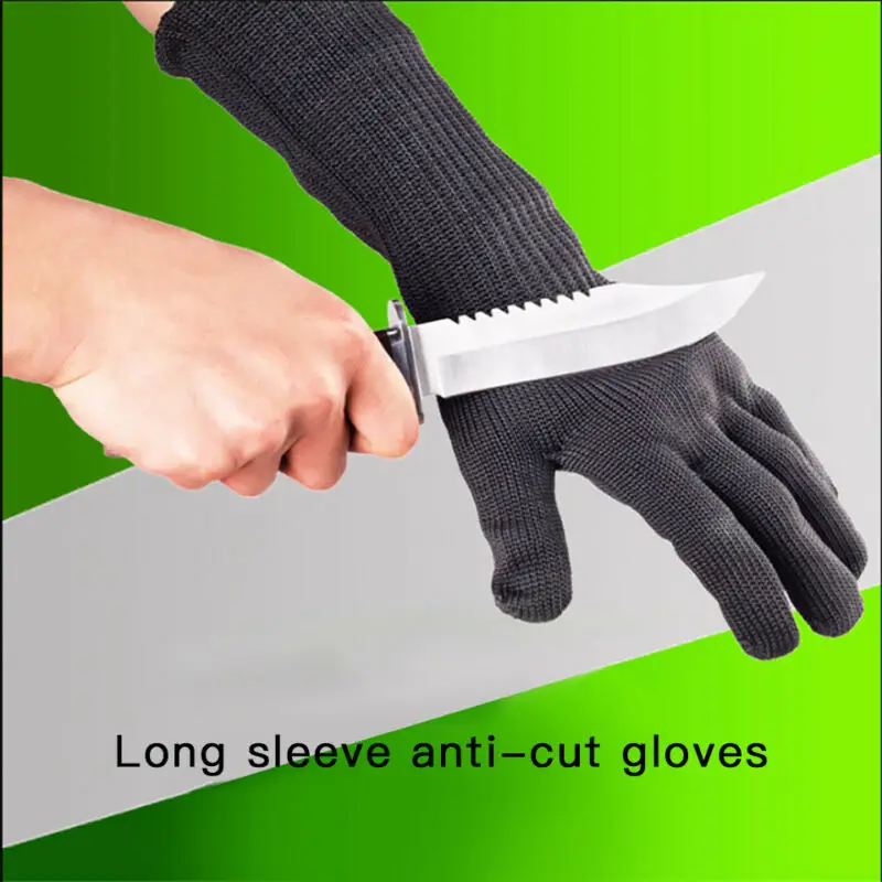 

1 Pair Of Extended Anti-cutting Gloves Metal Mesh Butcher Personal Protective Work Glove Extended Anti-cutting Gloves