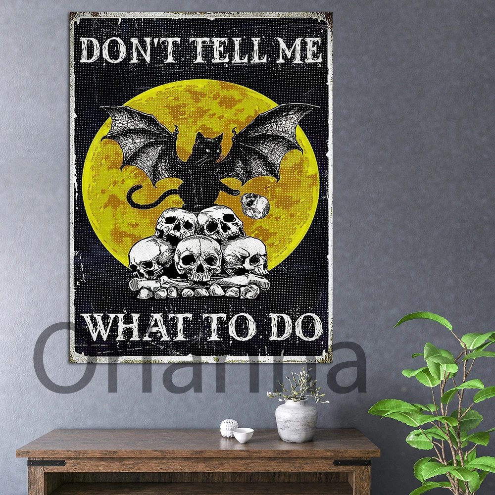 

Black Cat What To Do Vintage Poster Wall Art Prints Canvas Painting Home Decoration Modern Cuadros