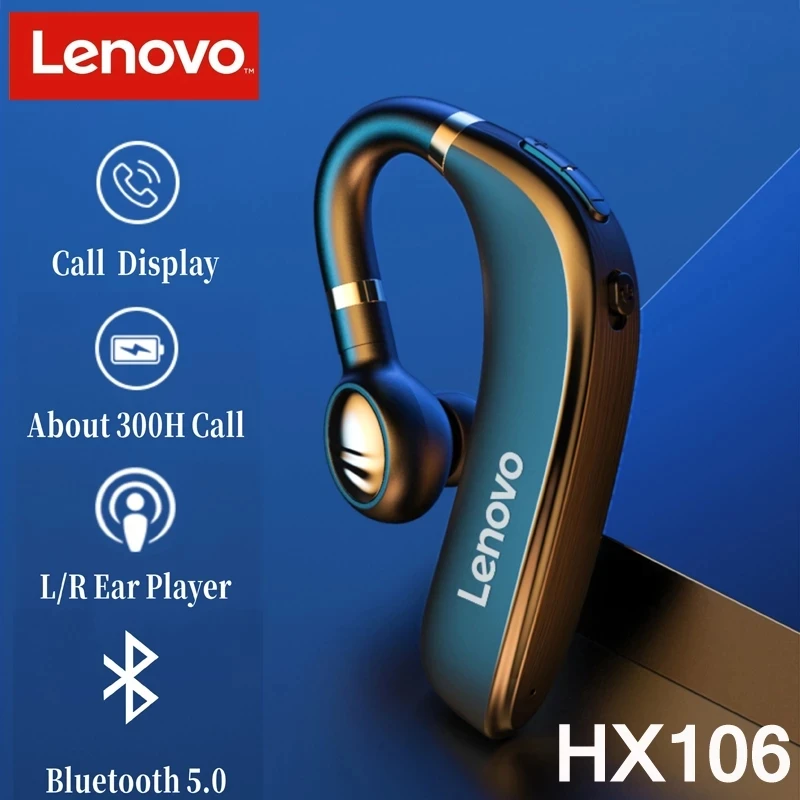 

Original Lenovo HX106 Bluetooth Earphone Pro Ear Hook Wireless Bluetooth 5.0 Earbud with Microphone 40 Hours for Driving Meeting