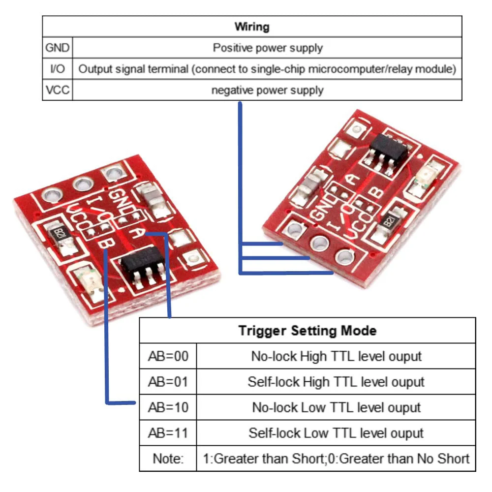 100 шт. TTP223 модуль сенсорного переключателя сенсорная кнопка конденсатор
