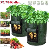 2022jmtpotato grow bag pe vegetable onion plant bag with handle thickened garden carrot taro peanut growing bag seedling pot
