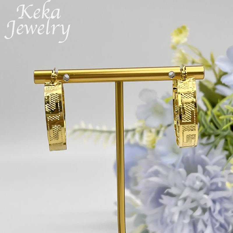 Африканские модные позолоченные серьги для женщин медные круглые с рисунком