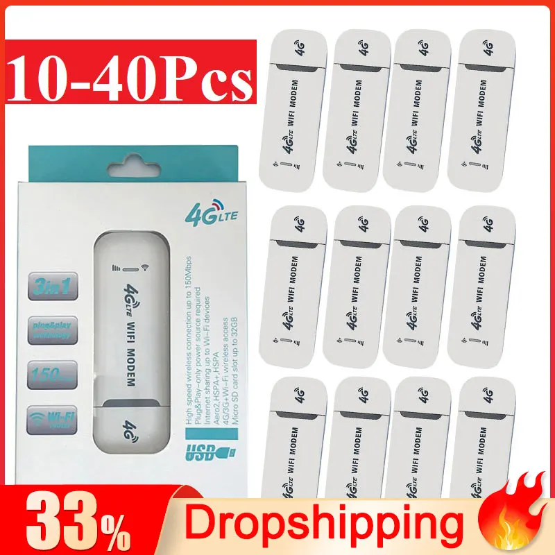 10-40pcs Wireless USB Dongle 150Mbps Modem Stick WiFi Adapter 4G Card Router for Laptop 4G LTE Wireless Dongle Mobile Broadband