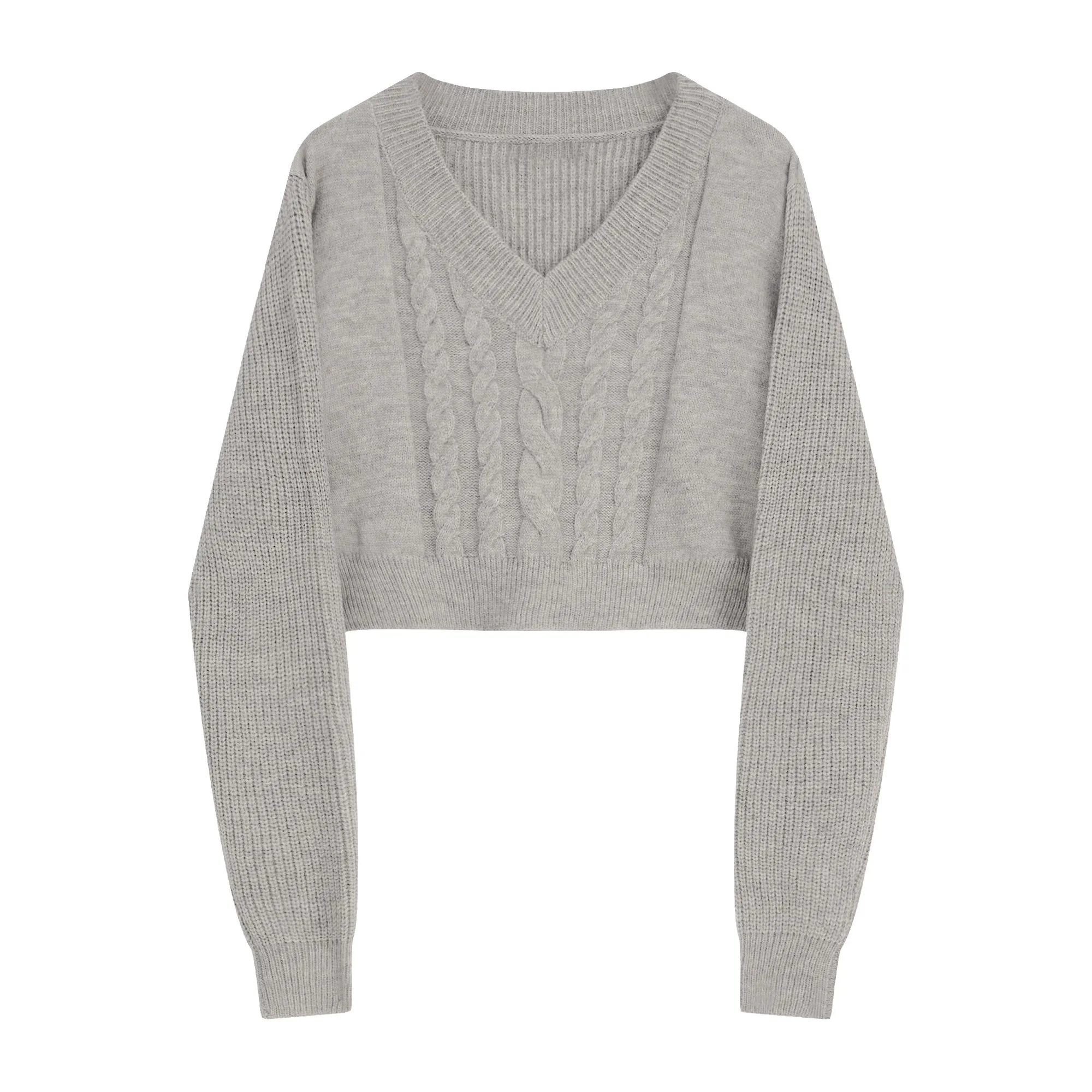 Женский трикотажный укороченный свитер в стиле High Street Y2K повседневный джемпер с