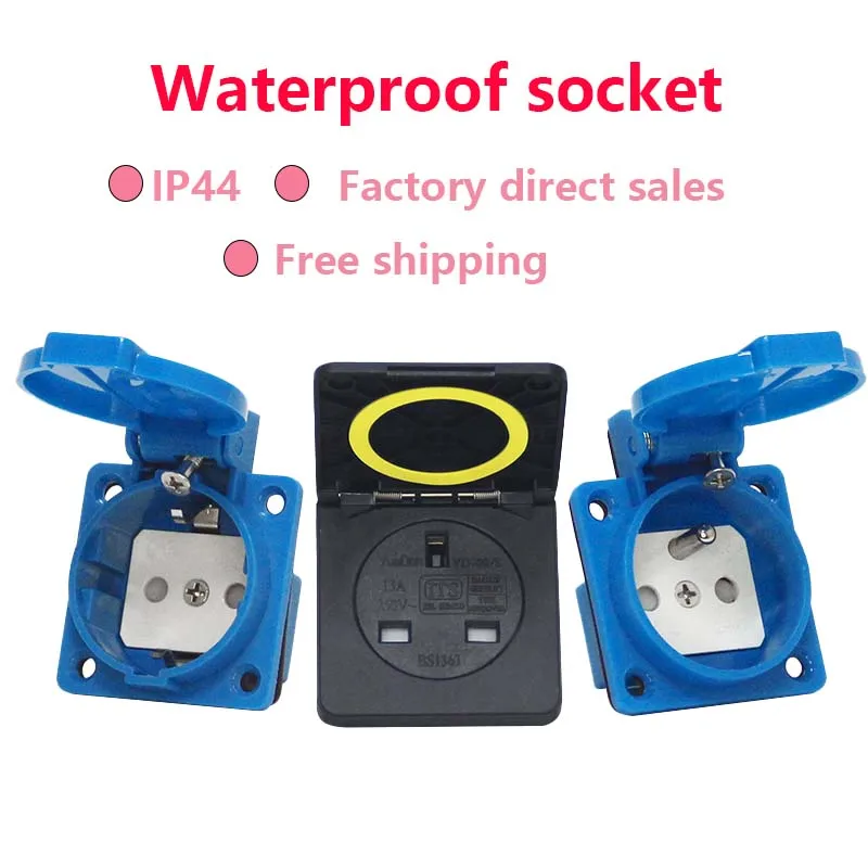 16 а Европейская/французская/английская водонепроницаемая розетка IP44