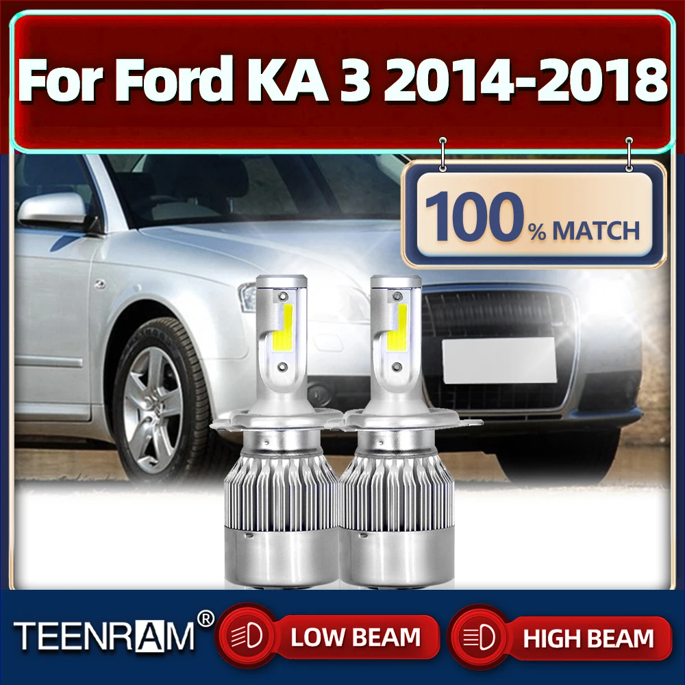 

H4 LED Headlights Bulbs 120W 20000LM Car LED Headlamp 12V 6000K White Turbo Light For Ford KA 3 2014 2015 2016 2017 2018