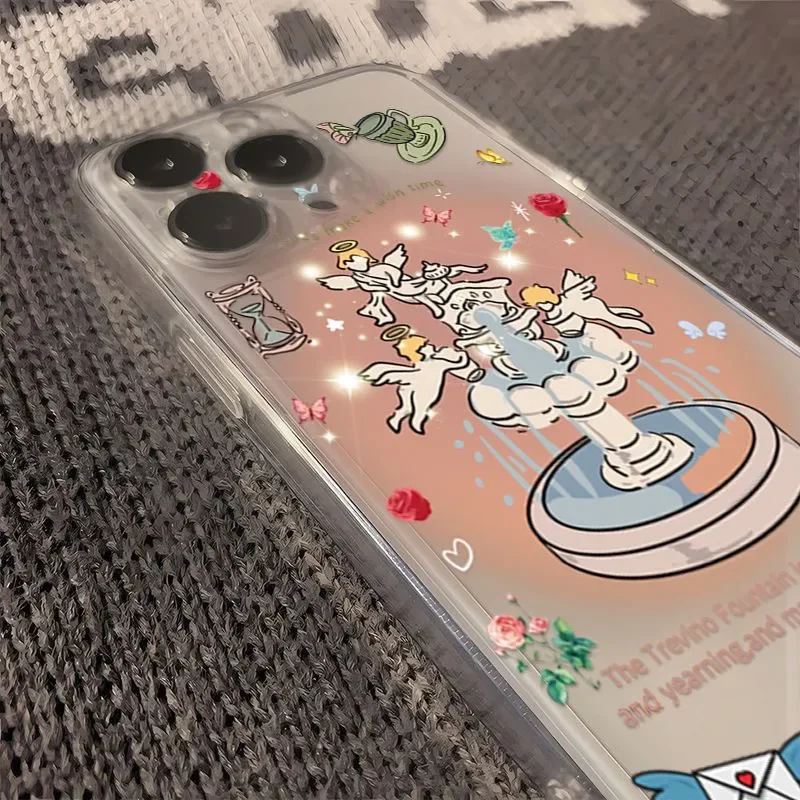 Милый чехол для телефона Fountain Angel Infinix Hot 50 40 30 30i 20 20i 12 12i 11 1010i 10s 9 8 Play NFC 4G 5G