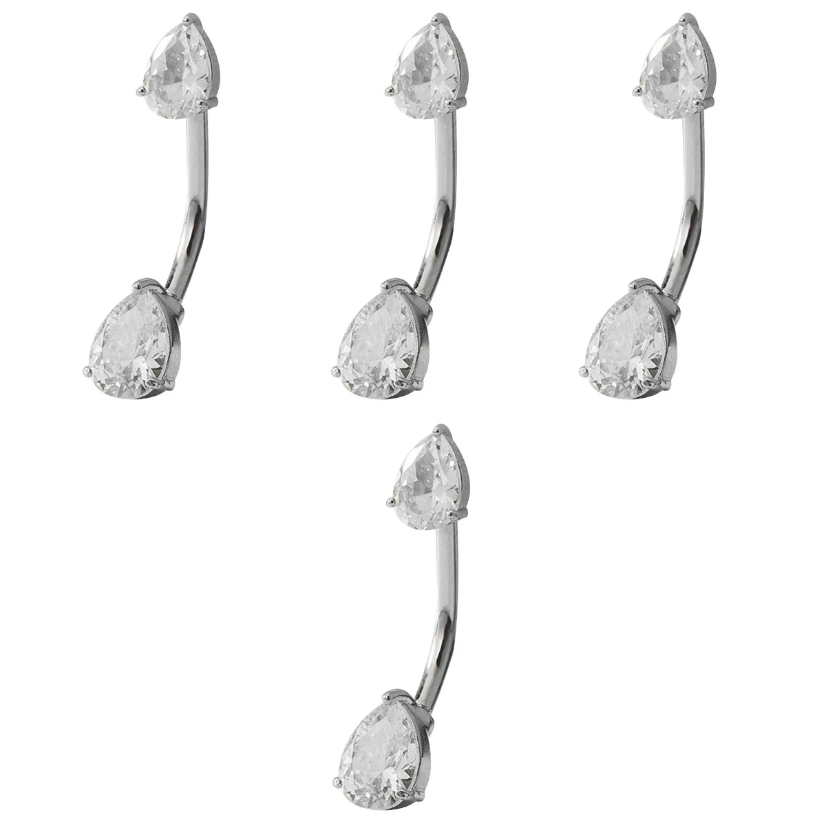 

4pcs Belly Ring Navel Ring Metal Ladies Belly Belly Decoration