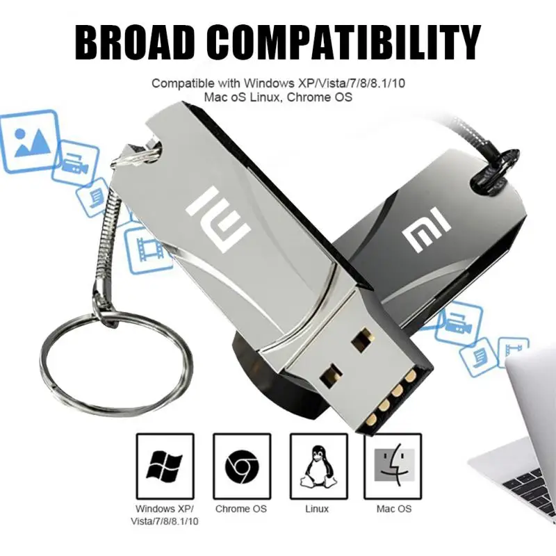 Xiaomi 16TB USB 3.0 Pen Drive 8TB 4TB Высокоскоростной металлический SSD Pendrive Cle Портативный U-диск