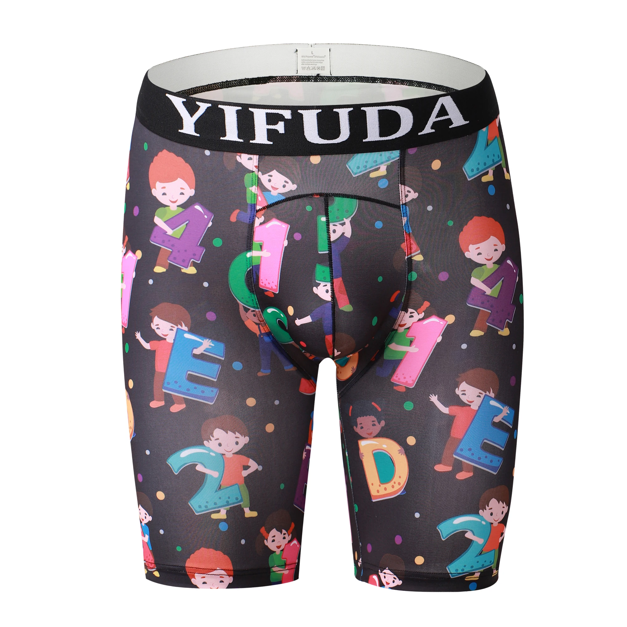 

Printed Mens Long Underwear Boxer Shorts Breathable Men Underwear Boxershorts Man Long Leg Trunks Sexy U-Covex Pouch Underpants