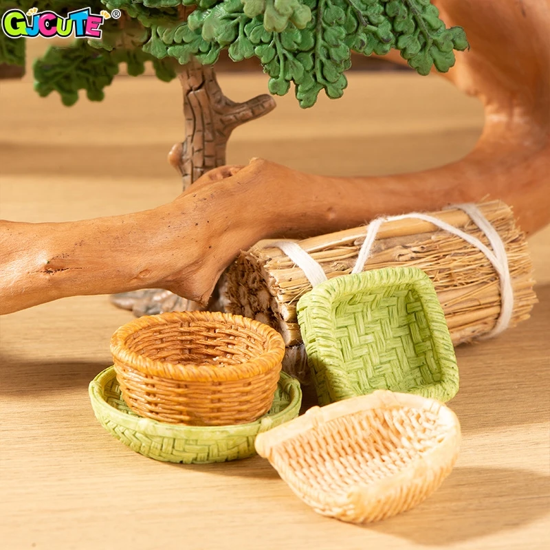 Мини-модель мебели для кукольного домика 1 комплект корзина рыб стул реквизит