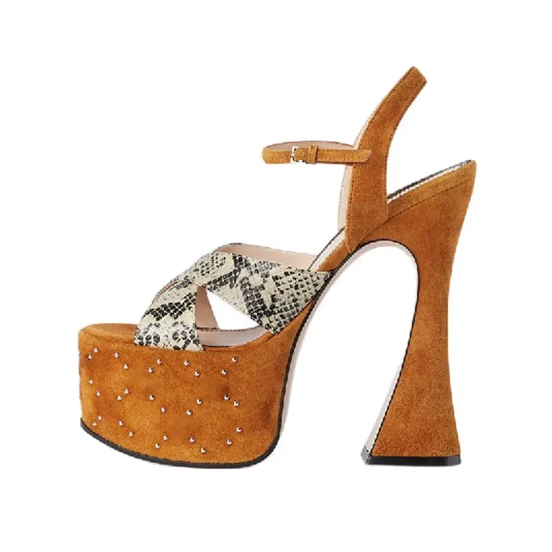 2023 Spring and Summer New Women's Shoes Designer Luxury Thick Sole High Heels Sandals Occidental Banquet Party Shoes for Women