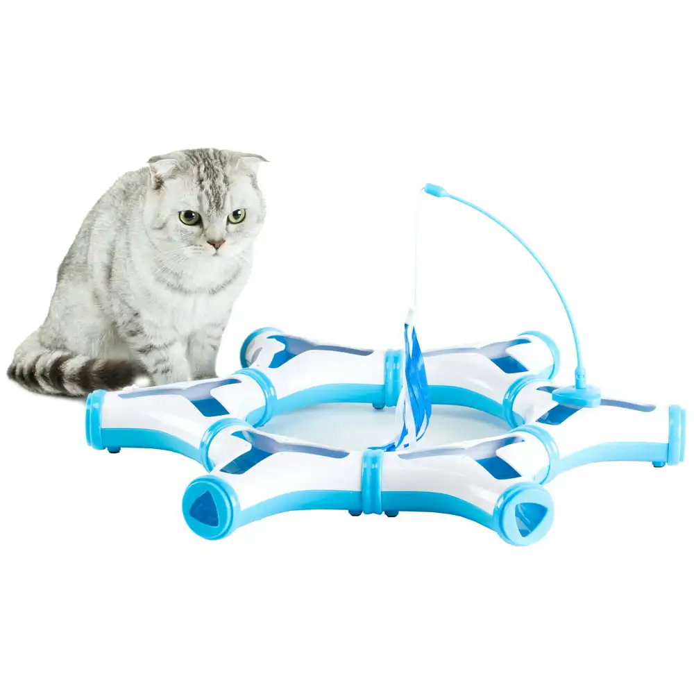 

Configurable Interactive Toy with Spring Feather Teaser