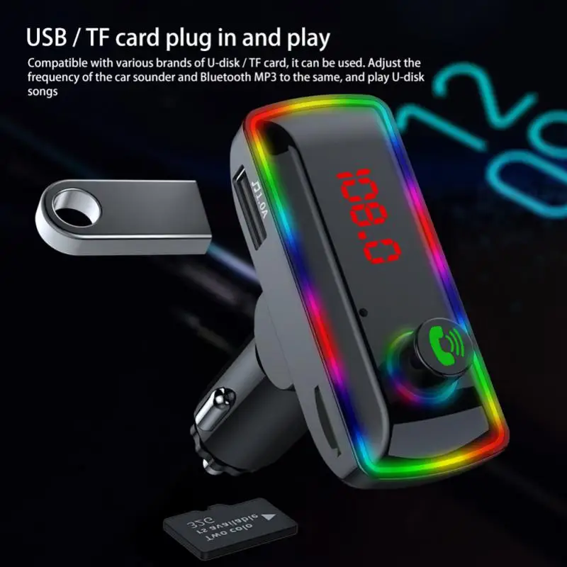 

Car Bluetooth 5.0 FM Transmitter Wireless Handsfree Audio Receiver Auto MP3 Player 3.1A Dual USB Fast Charger Car Accessories