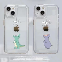 2022 dinosaur animals luxury tpu case for iphone 11 12 13 pro xs max 13mini 7 8 plus se x xr soft transparent tpu back cover