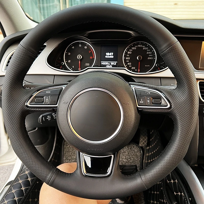 

Подходит для Audi A5 2016 2017 прошитый вручную кожаный чехол на руль