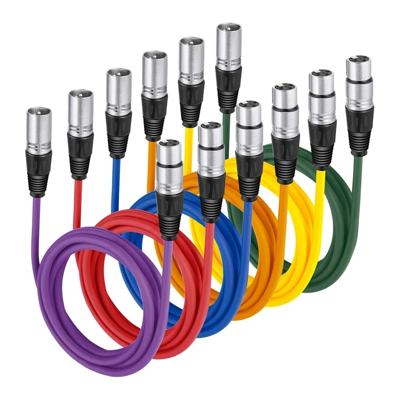 

Лучшие предложения сбалансированный 3 PIN XLR штекер к XLR гнездовой микрофонный кабель (10 футов, многоцветный 6-Pack) микрофон Удлинительный кабел...
