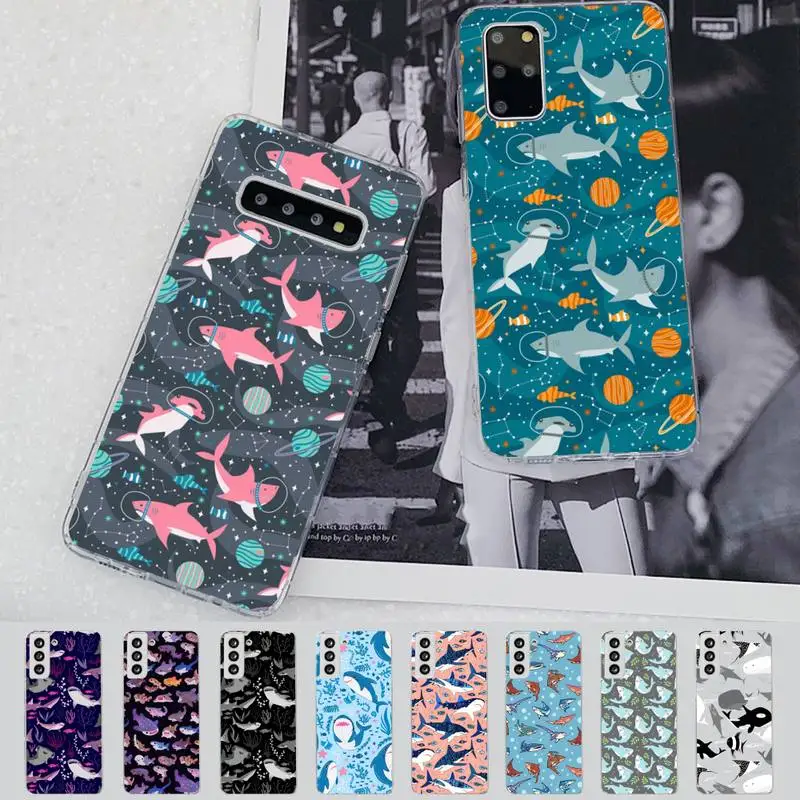 

Cute Shark Phone Case for Samsung S21 A10 for Redmi Note 7 9 for Huawei P30Pro Honor 8X 10i cover