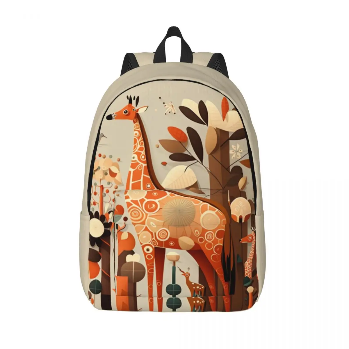 

Giraffe Canvas Backpacks Vibrant illustrations Multi Style Durable Funny Backpack Picnic Bags