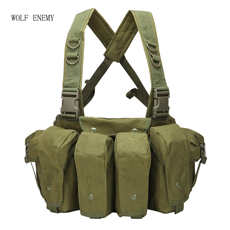 

High Quality Outdoor Tactical Chest Rig Airsoft Hunting Vest Molle Pouch Simple Military ACU Tactical Vest with Magazine Pouch
