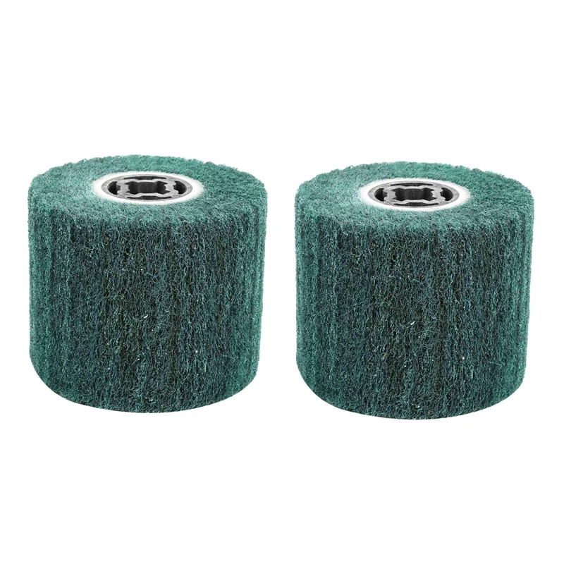 

2Pcs 120X100x19mm P180 Non-Woven Nylon Flap Brush Satin Drawing Polishing Deburring Drum Wheel For Stainless Steel