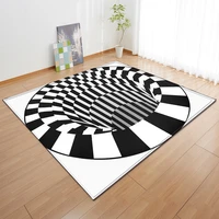 180cm120cm 3d floor mat large carpet doormat black and white vortex living room large square floor mat anti skid foot mat