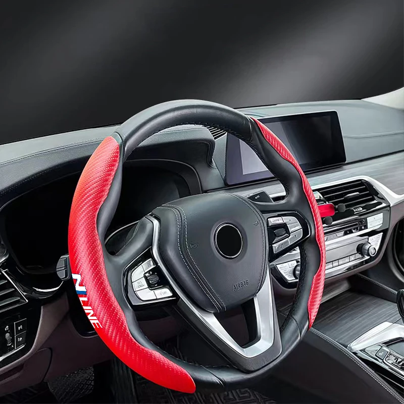 

Углеродная текстура припоя автомобильный половинный комплект рулевых колес нескользящий механизм для Hyundai Nline Tucson Украшенные Аксессуары д...