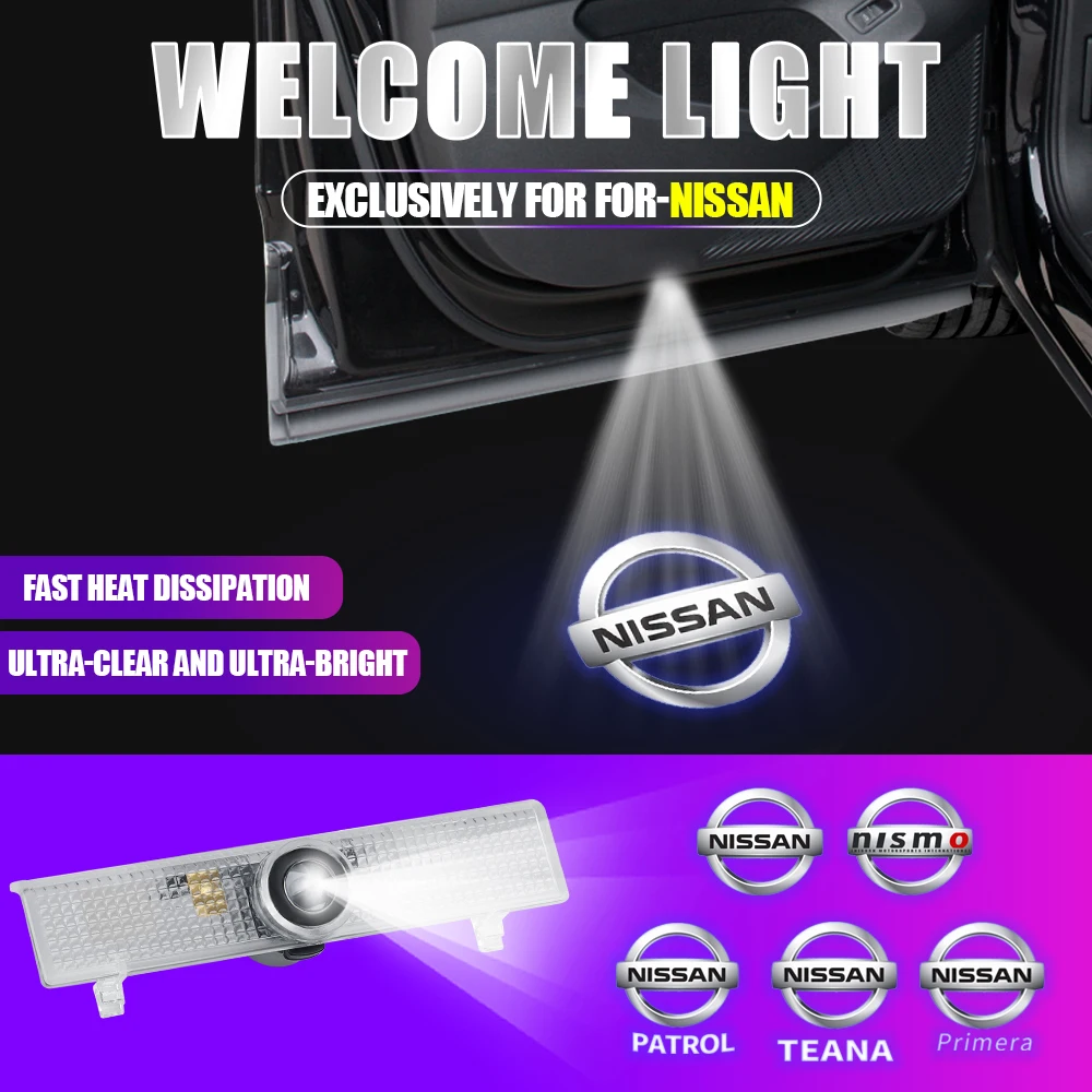 

Led Auto Lamp Car Light DRL Day Light Flashlight Car Door Logo Light Welcome Lamp Laser Light For Nissan qashqai j10 juke tiida