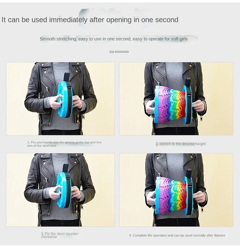 Выдвижной складной стул для кемпинга и рыбалки регулируемый по высоте